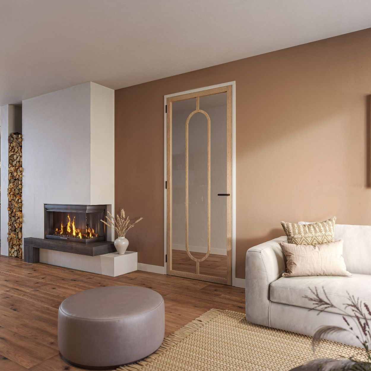 Binnendeur Skantrae SSL 14819 Blank Glas Natural Oak